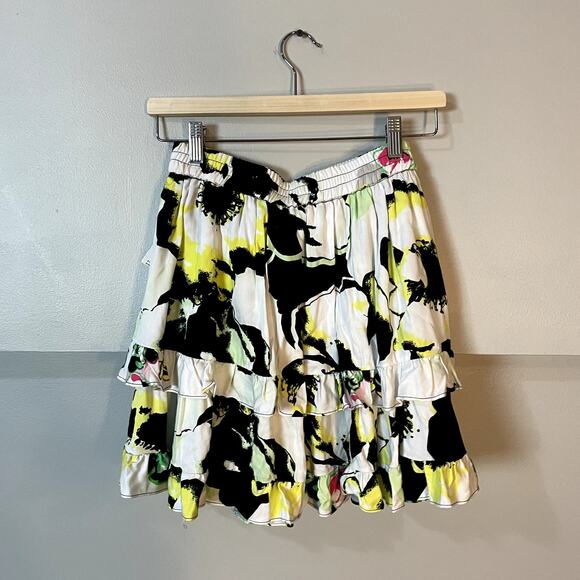 NWT Peter Som x ANTHROPOLOGIE Ruffled Mini Skirt Floral Size Small - Picture 13 of 15